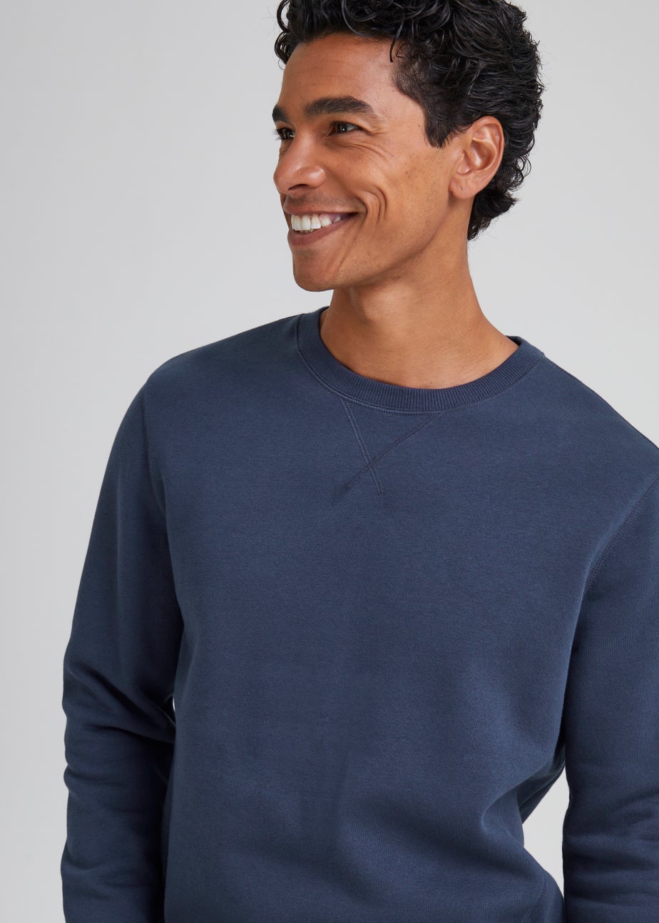 Navy Essential Crewneck Sweatshirt
