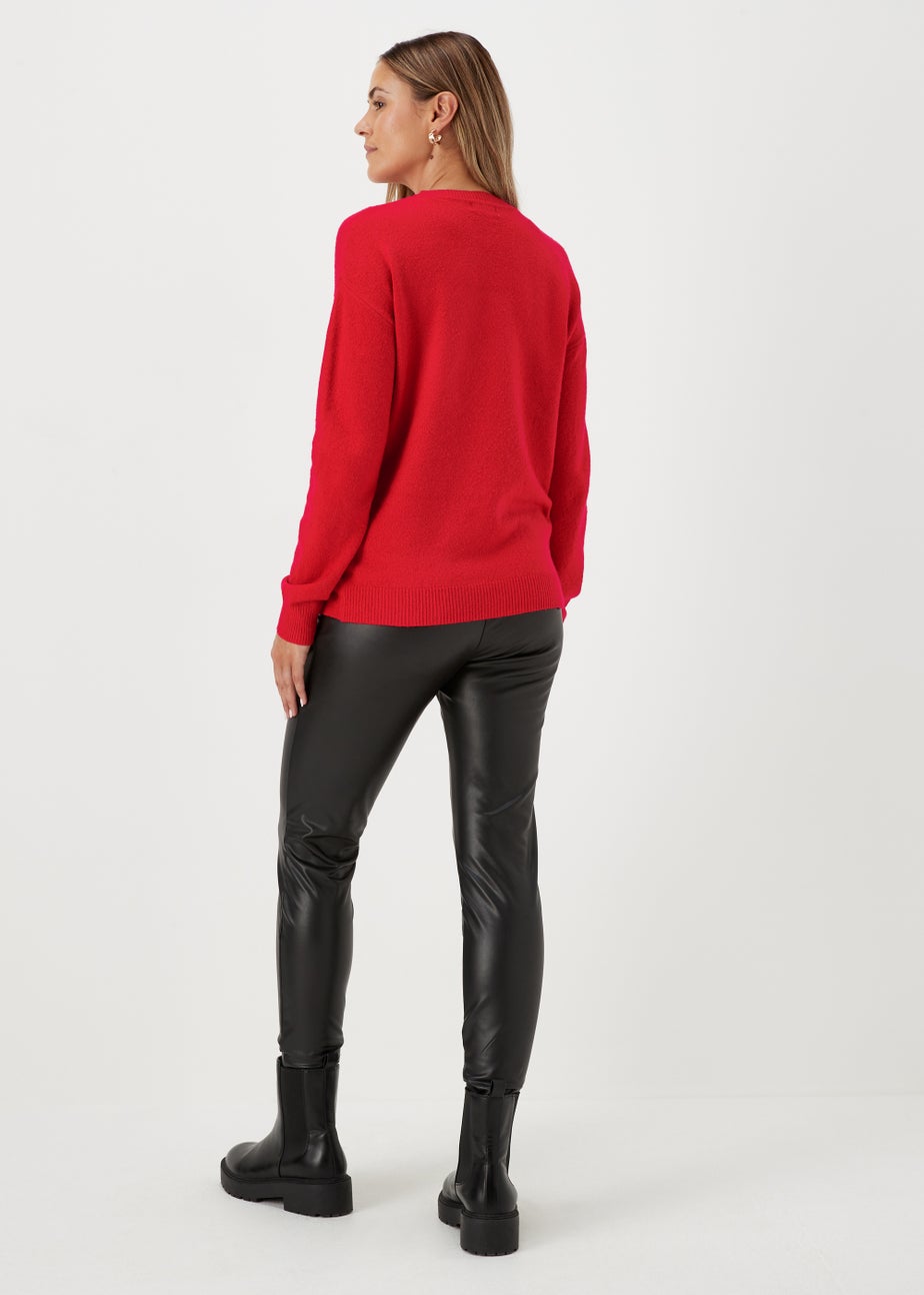 Red Sequin Penguin Christmas Jumper