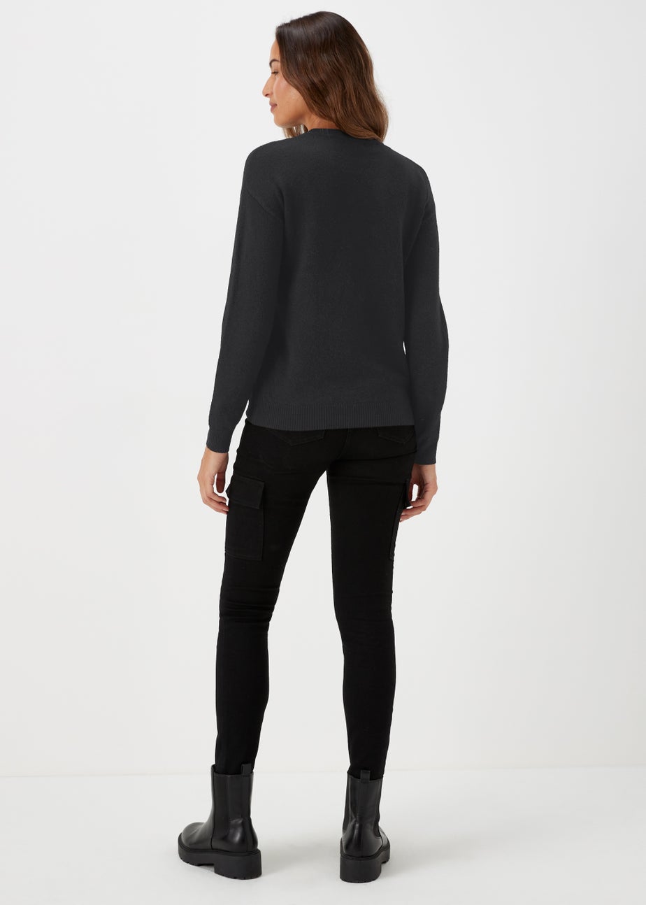 Black Sequin Christmas Candy Cane Jumper