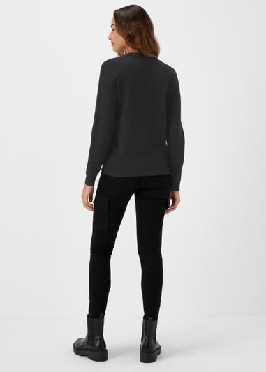 Black Sequin Christmas Candy Cane Jumper