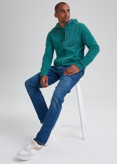 Green Essential Zip Up Hoodie