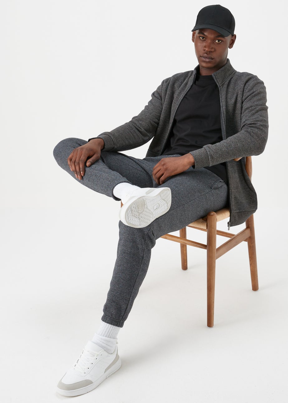 Grey Funnel Zip Up Sweatshirt