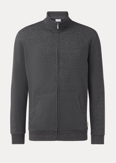 Grey Funnel Zip Up Sweatshirt