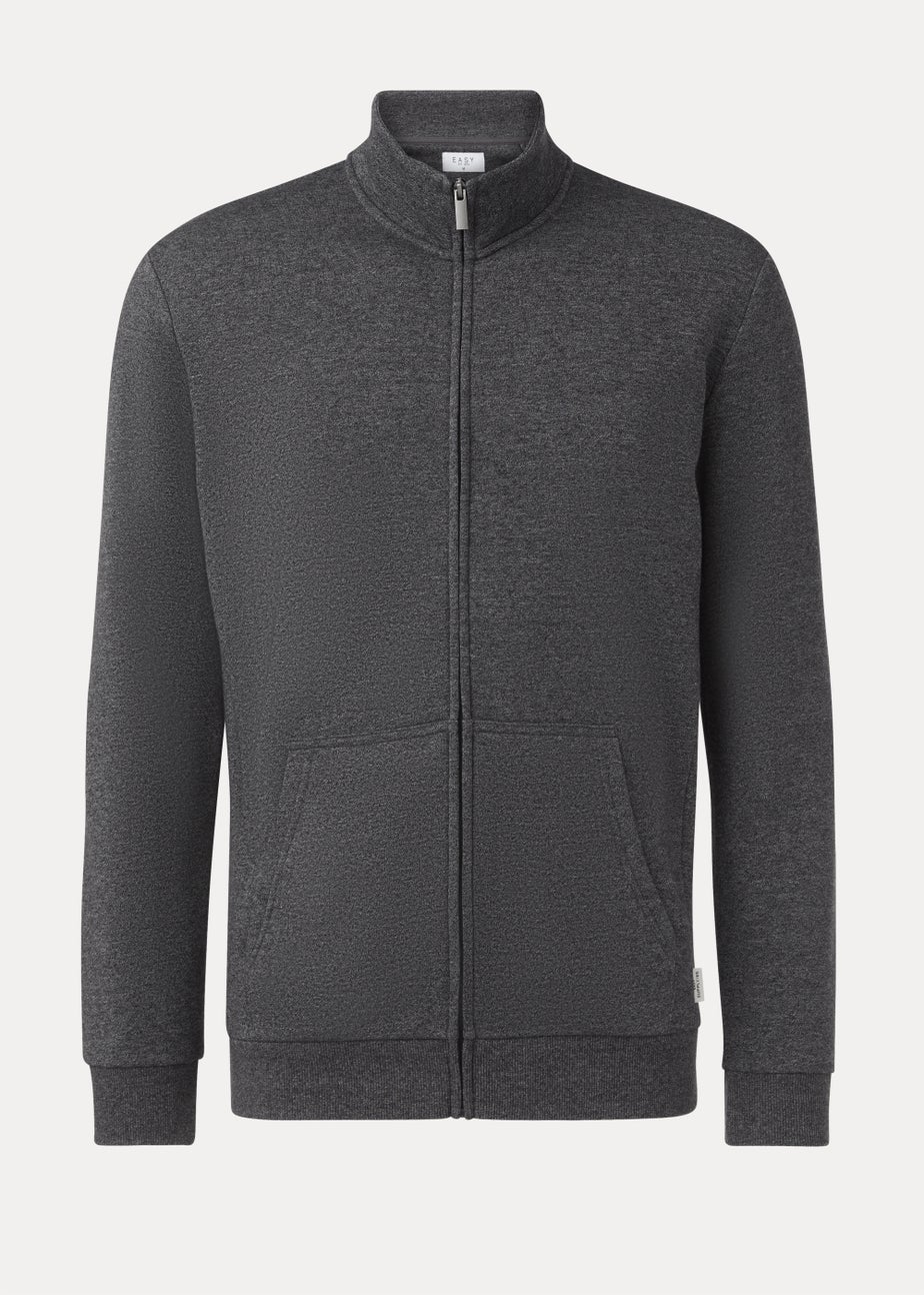 Grey Funnel Zip Up Sweatshirt