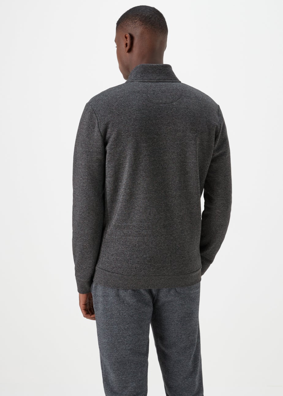 Grey Funnel Zip Up Sweatshirt