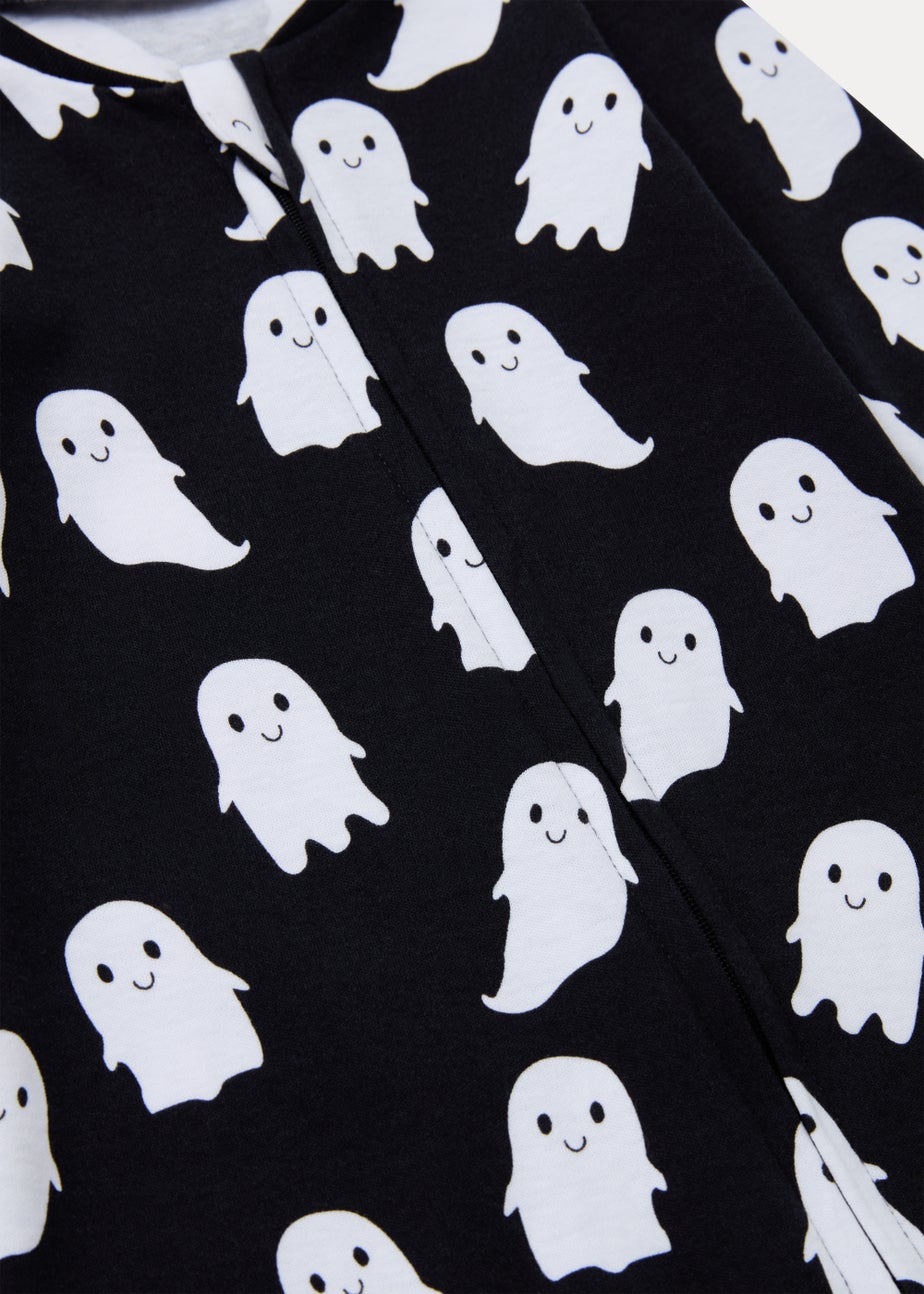 Baby Black Ghost Zip Up Sleepsuit (Newborn-18mths)