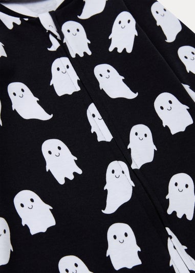 Baby Black Ghost Zip Up Sleepsuit (Newborn-18mths)