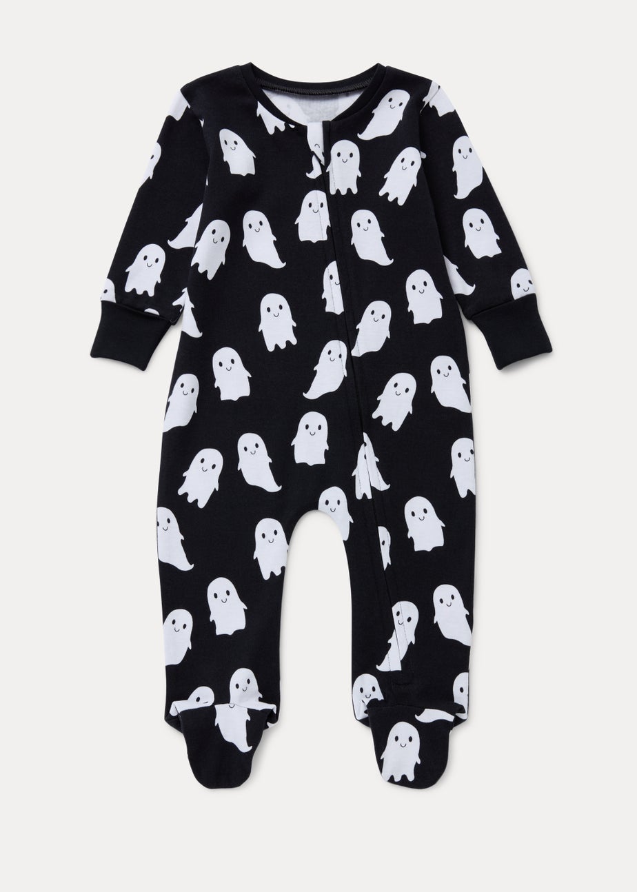 Baby Black Ghost Zip Up Sleepsuit (Newborn-18mths)