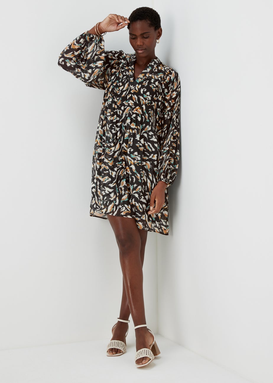 Et Vous Multicoloured Pleated Shirt Dress