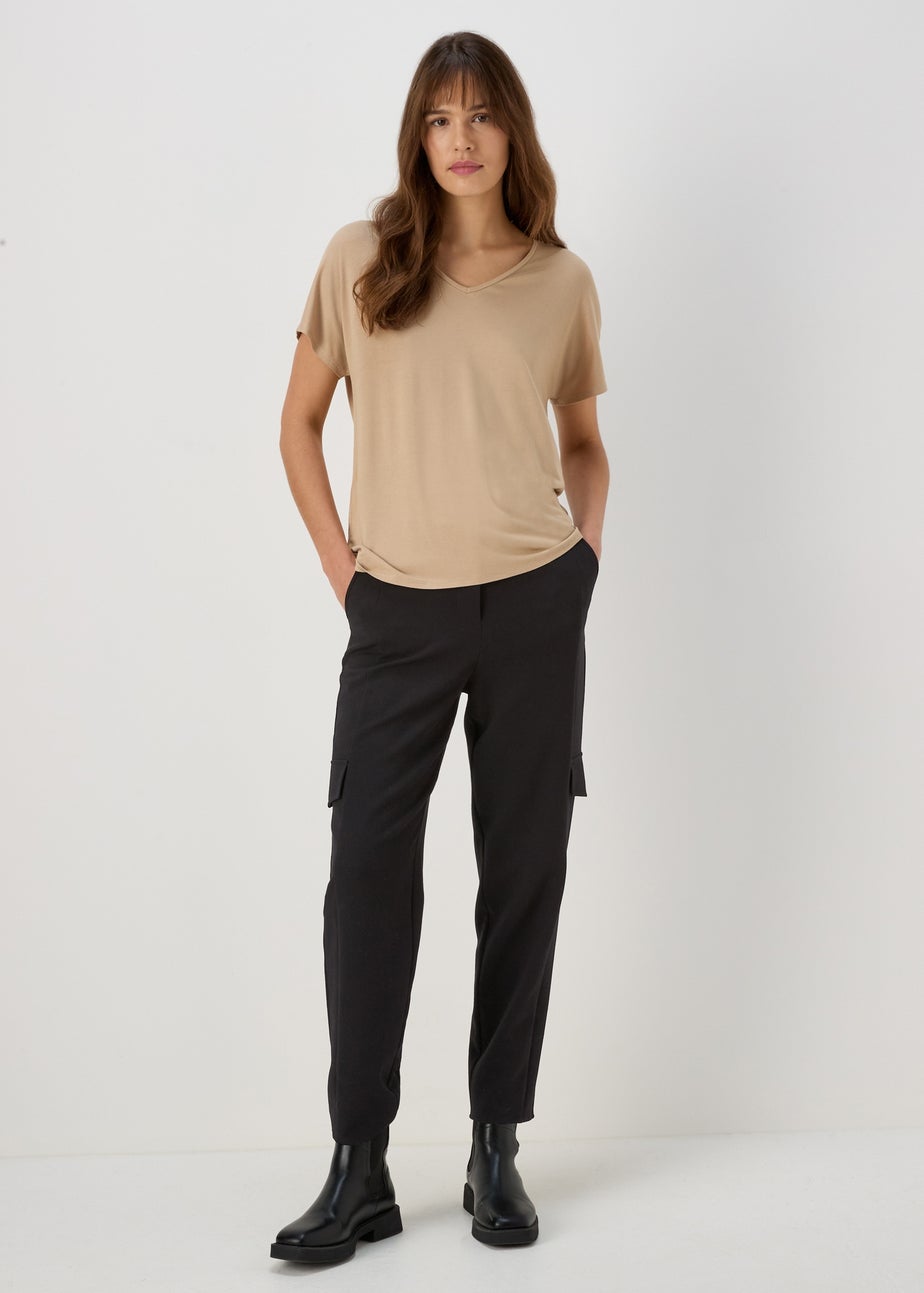 Et Vous Black Smart Cargo Trousers