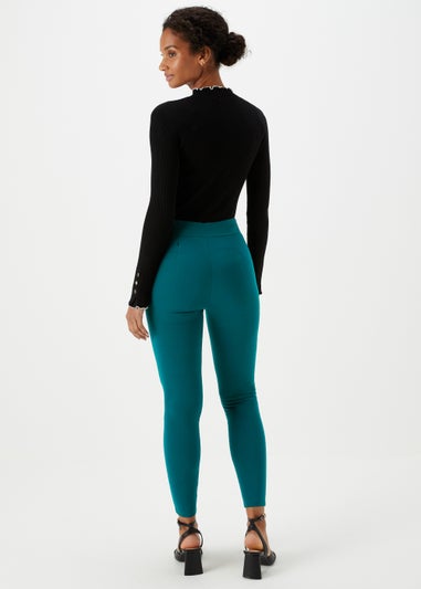 Et Vous Dark Teal Button Trousers