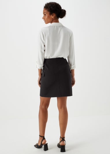 Et Vous Black Utility Ponte Skirt