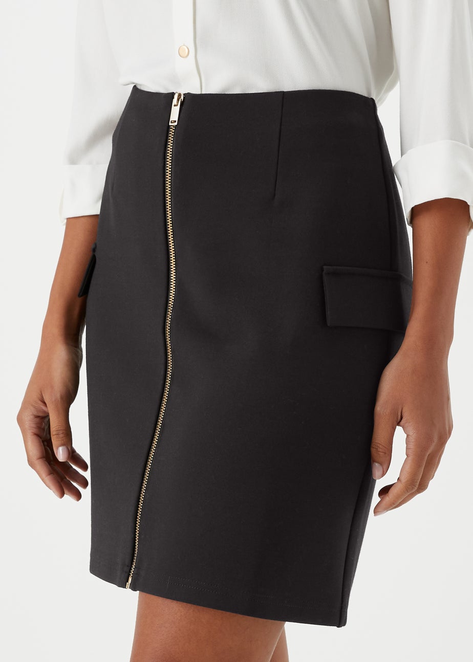 Et Vous Black Utility Ponte Skirt