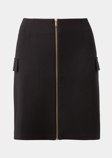 Et Vous Black Utility Ponte Skirt