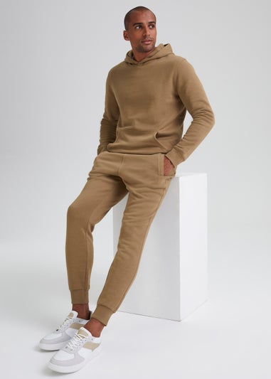 Brown Slim Fit Cuffed Joggers