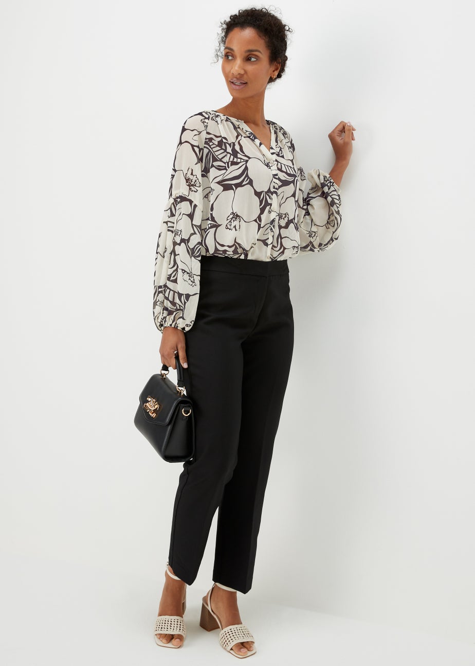 Et Vous Black Monochrome Floral Blouse