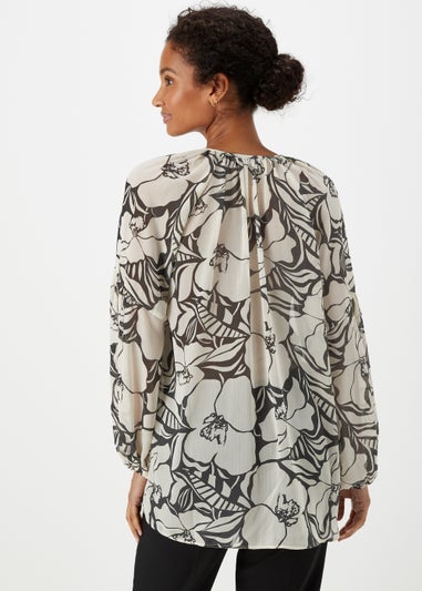 Et Vous Black Monochrome Floral Blouse