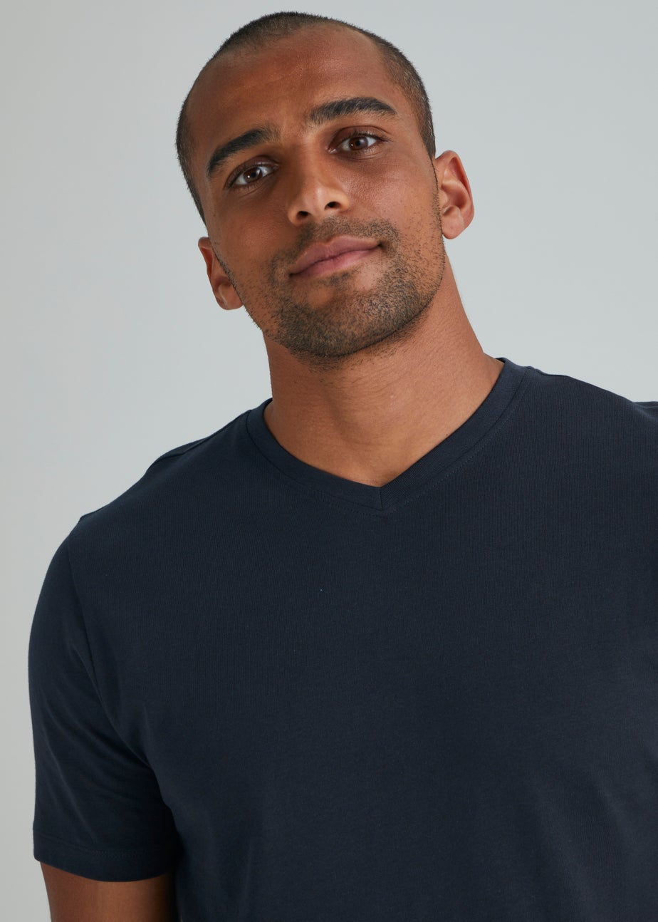 Navy Essential V Neck T-Shirt