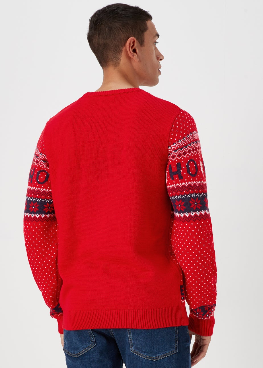 Red Christmas Santa Knitted Jumper