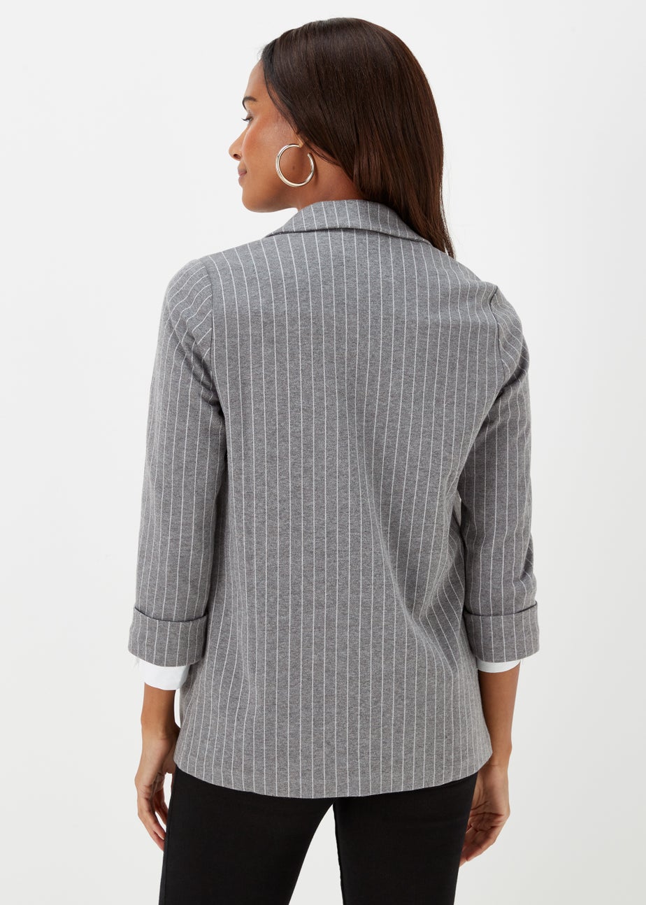 Grey Stripe Ponte Blazer