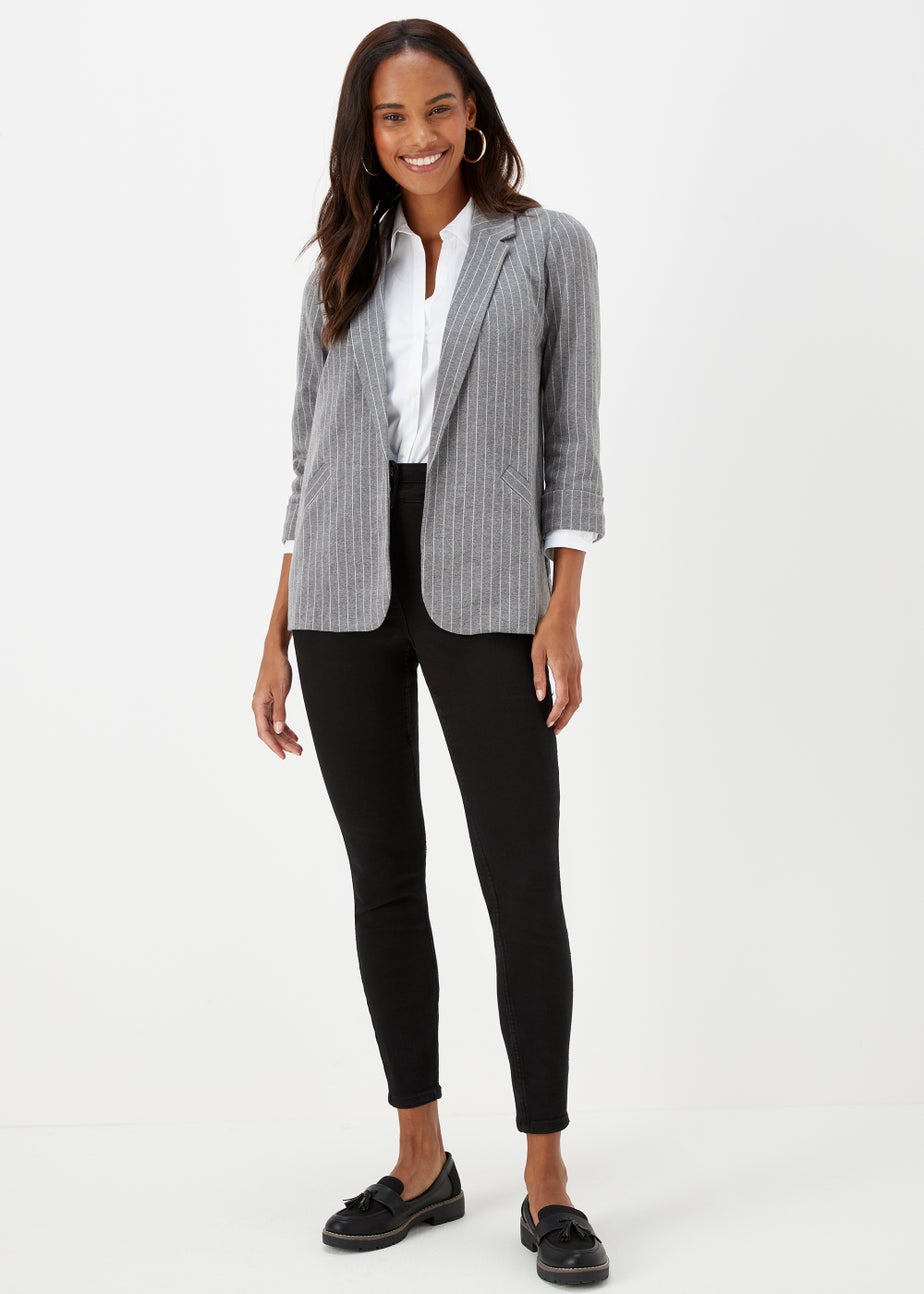 Grey Stripe Ponte Blazer