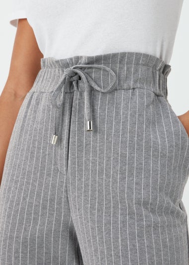 Grey & White Paperbag Trousers