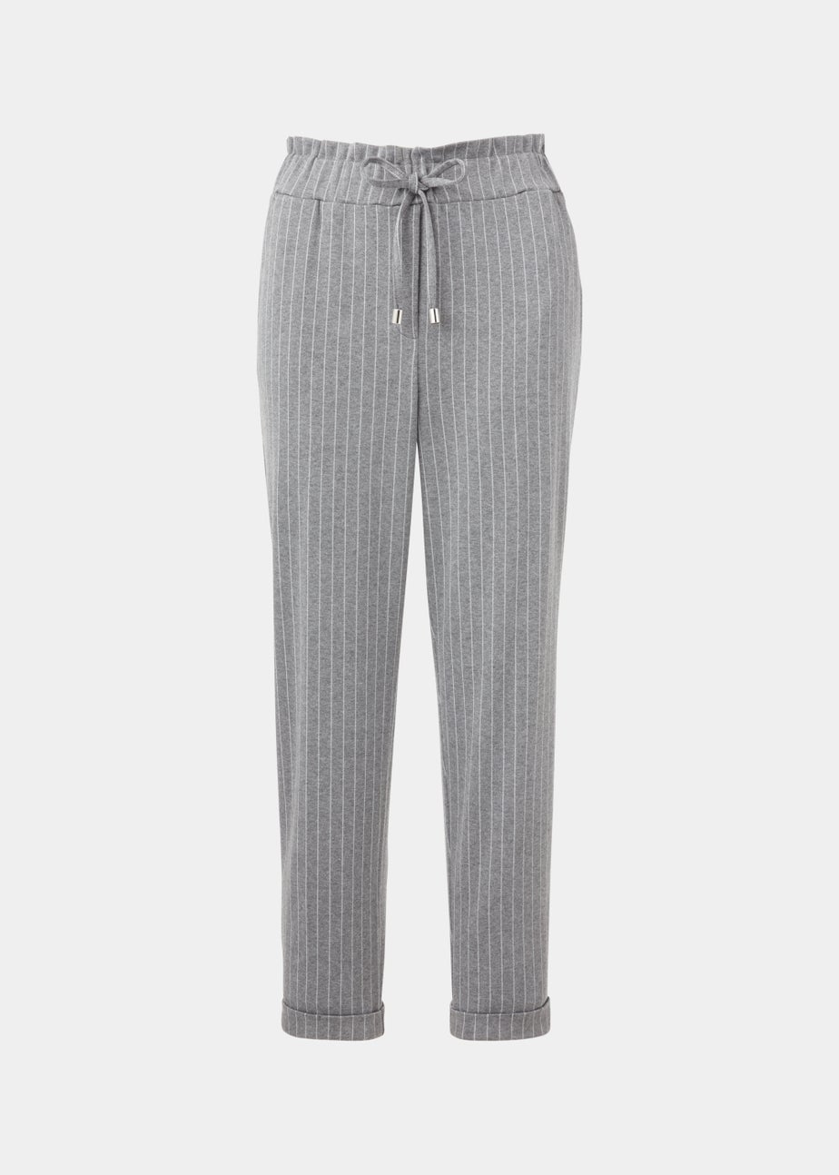 Grey & White Paperbag Trousers