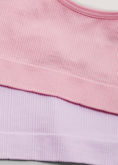 Girls 2 Pack Ribbed Seamless Crop Tops (6-13yrs)