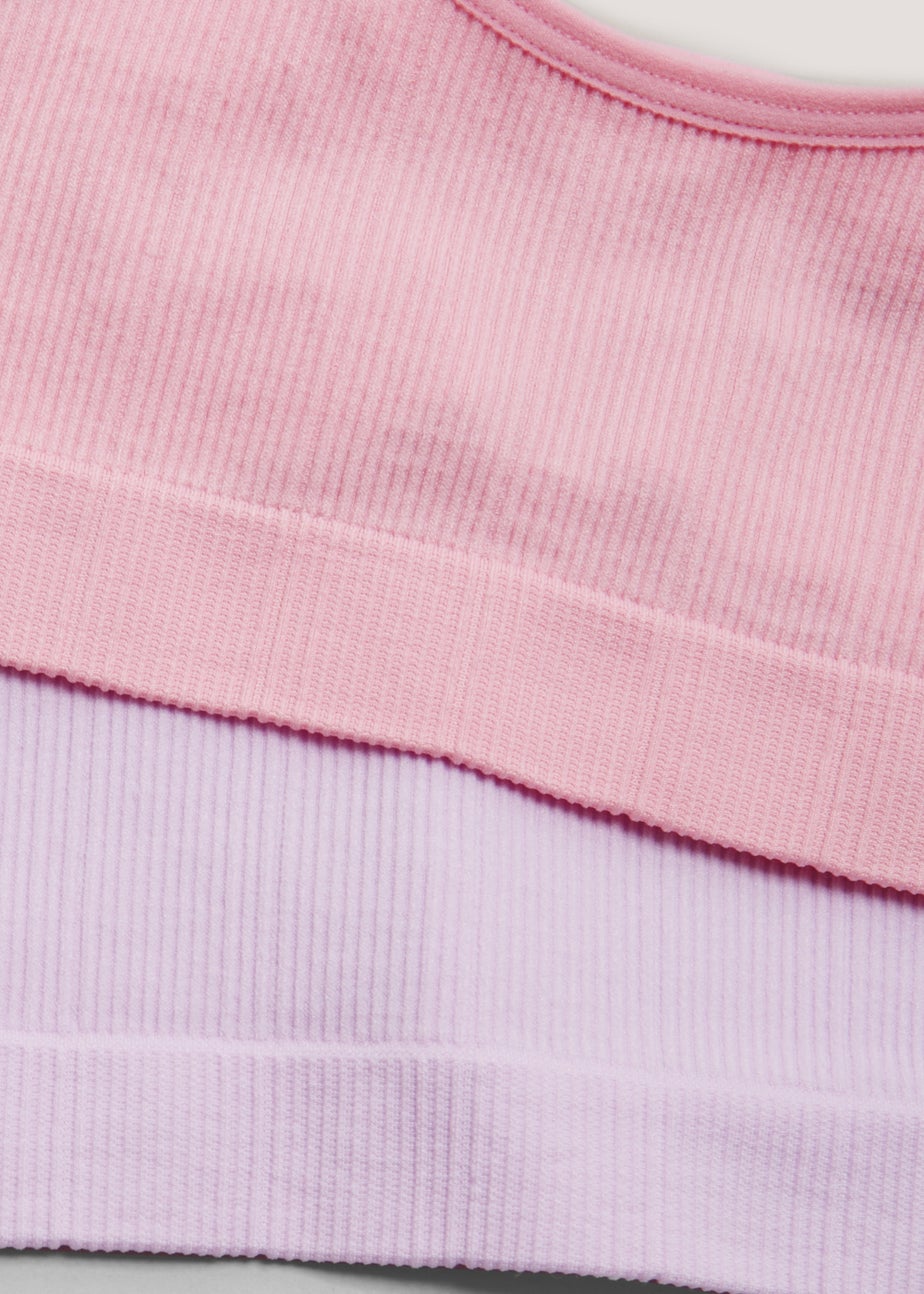 Girls 2 Pack Ribbed Seamless Crop Tops (6-13yrs)