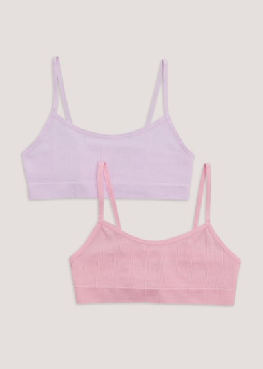 Girls 2 Pack Ribbed Seamless Crop Tops (6-13yrs)