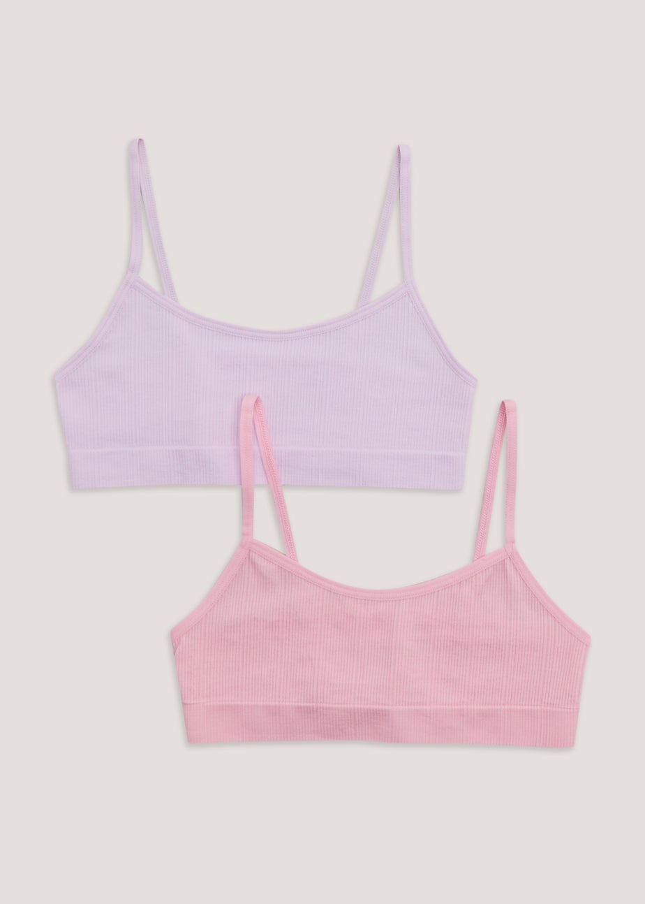 Girls 2 Pack Ribbed Seamless Crop Tops (6-13yrs)