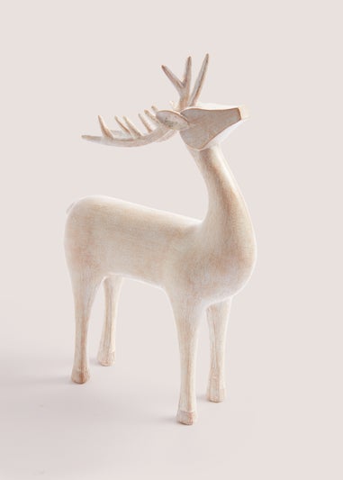 Wood Effect Large Stag Ornament (20cm x 7cm x 31cm)