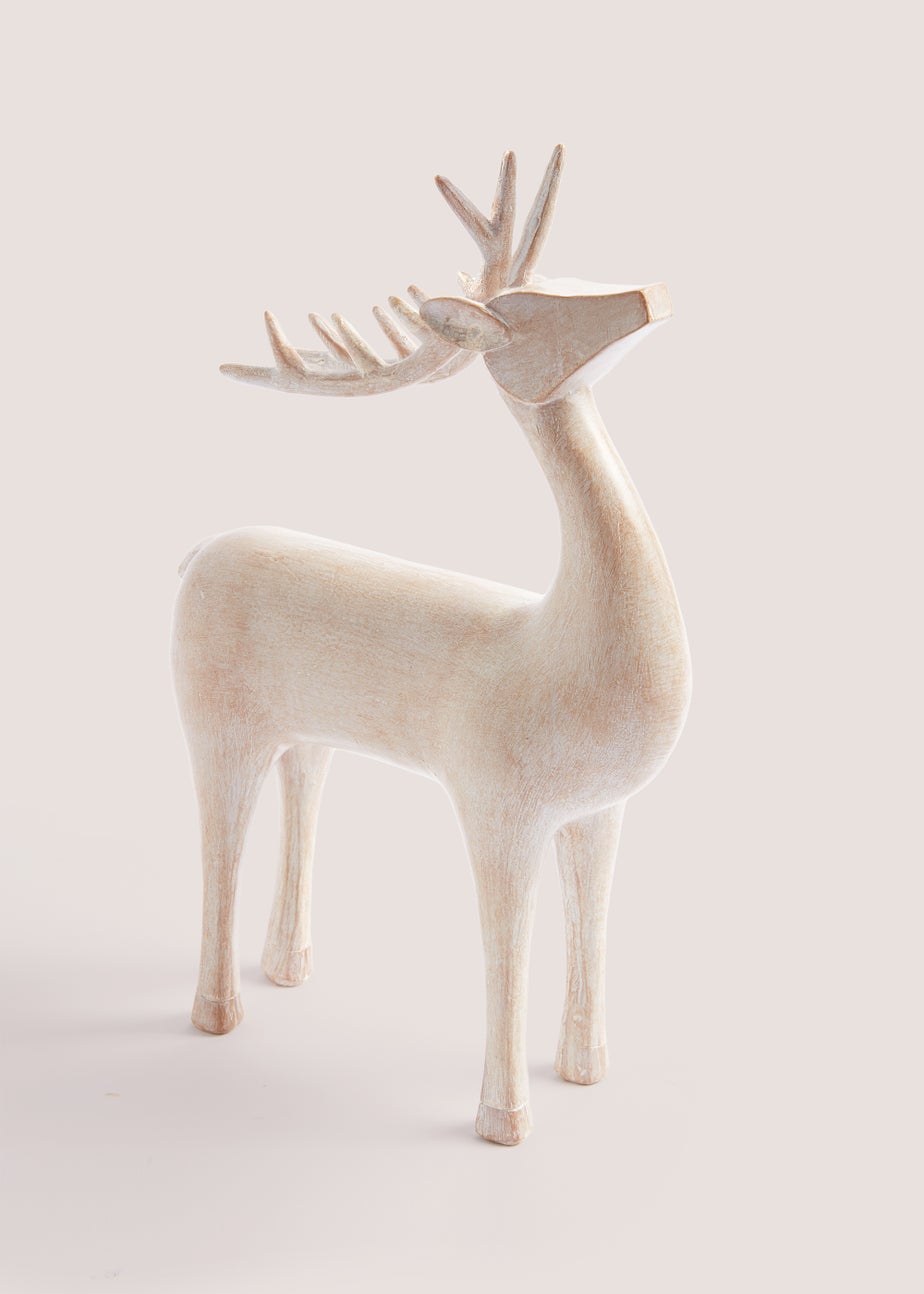 Wood Effect Large Stag Ornament (20cm x 7cm x 31cm)