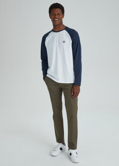 Blue & White Long Sleeve Raglan T-Shirt