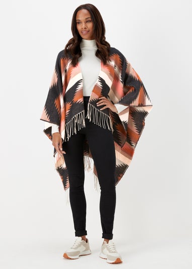 Multicoloured Aztec Print Shawl
