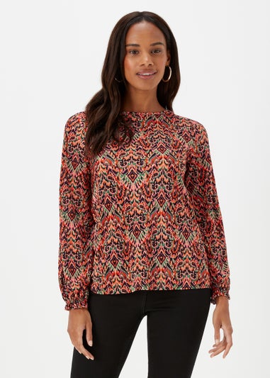 Papaya Petite Multicoloured Print Plisse Top