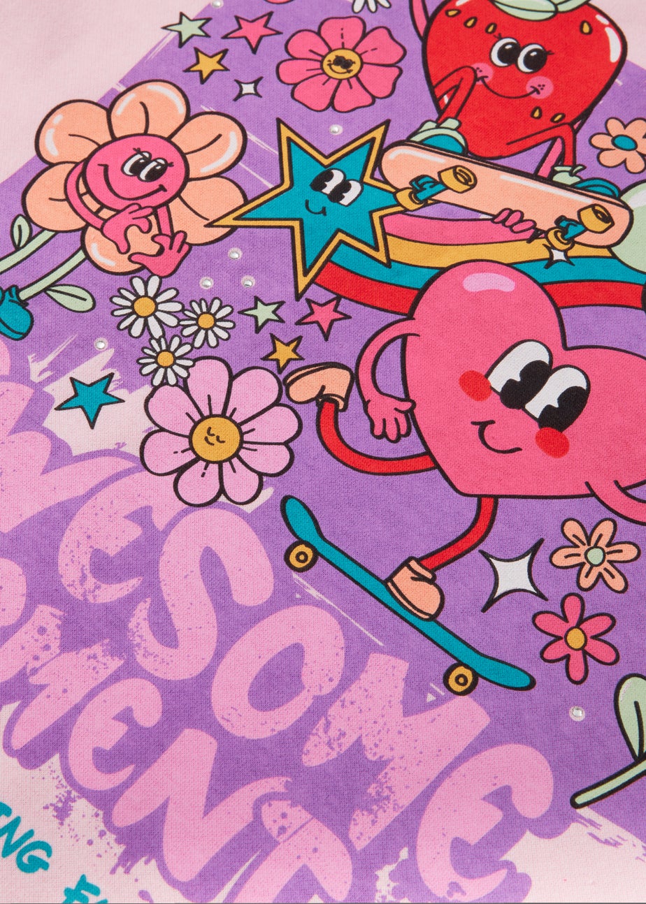 Girls Pink Awesome Sweatshirt (4-13yrs)