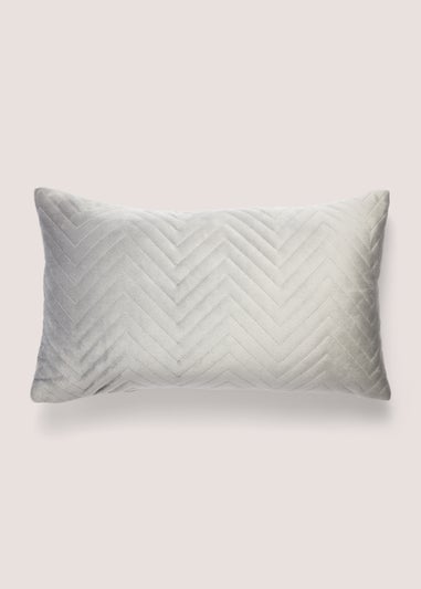 Grey Velvet Quilted Cushion
