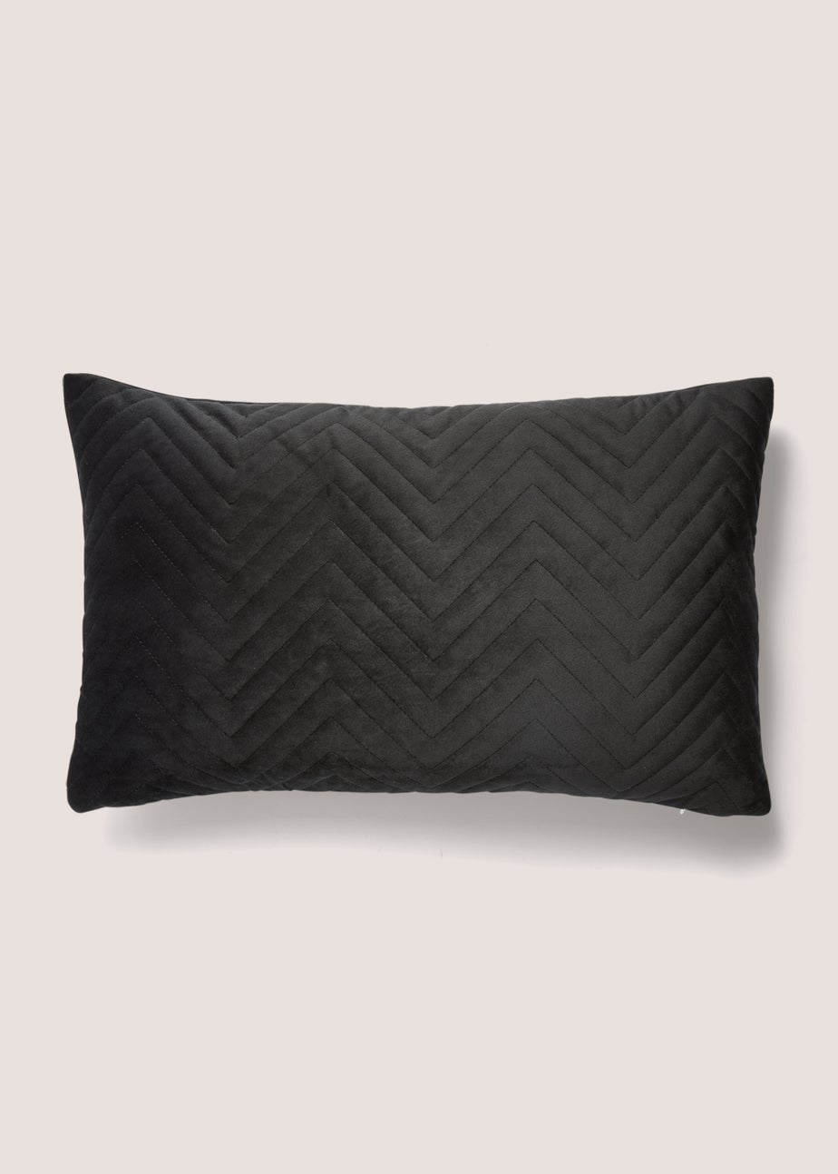 Black Velvet Quilted Cushion