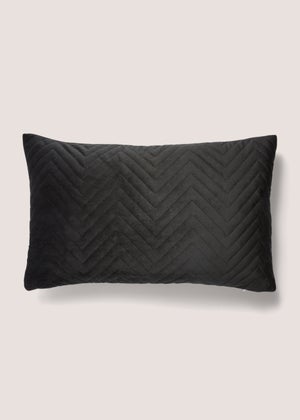 Black Velvet Quilted Cushion