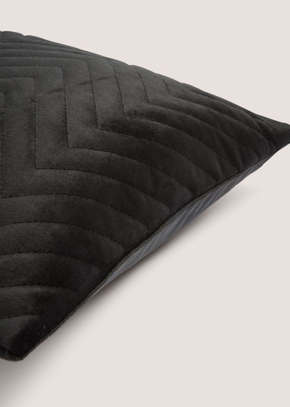 Black Velvet Quilted Cushion