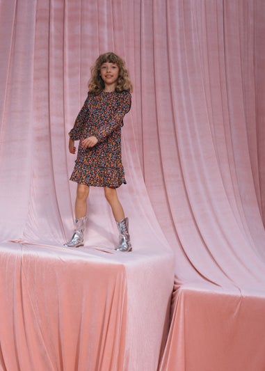 Girls Multicoloured Floral Soft Touch Frill Dress (4-13yrs)