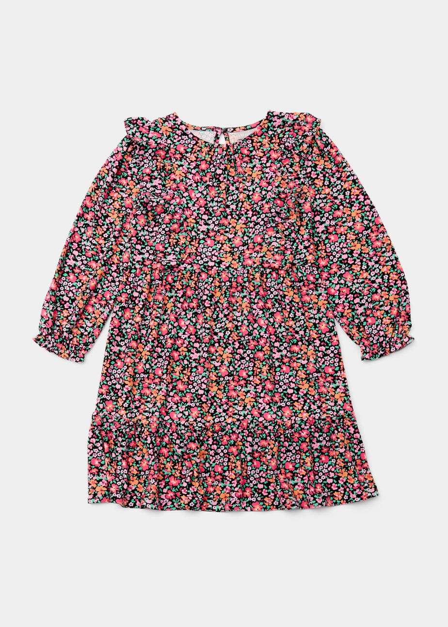 Girls Multicoloured Floral Soft Touch Frill Dress (4-13yrs)