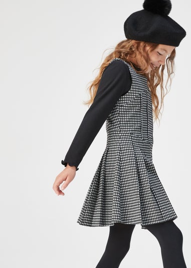 Girls Black Ponte Corset Dress & T-Shirt (4-13yrs)