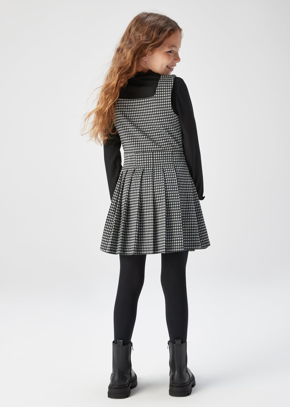 Girls Black Ponte Corset Dress & T-Shirt (4-13yrs)