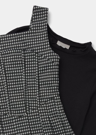 Girls Black Ponte Corset Dress & T-Shirt (4-13yrs)