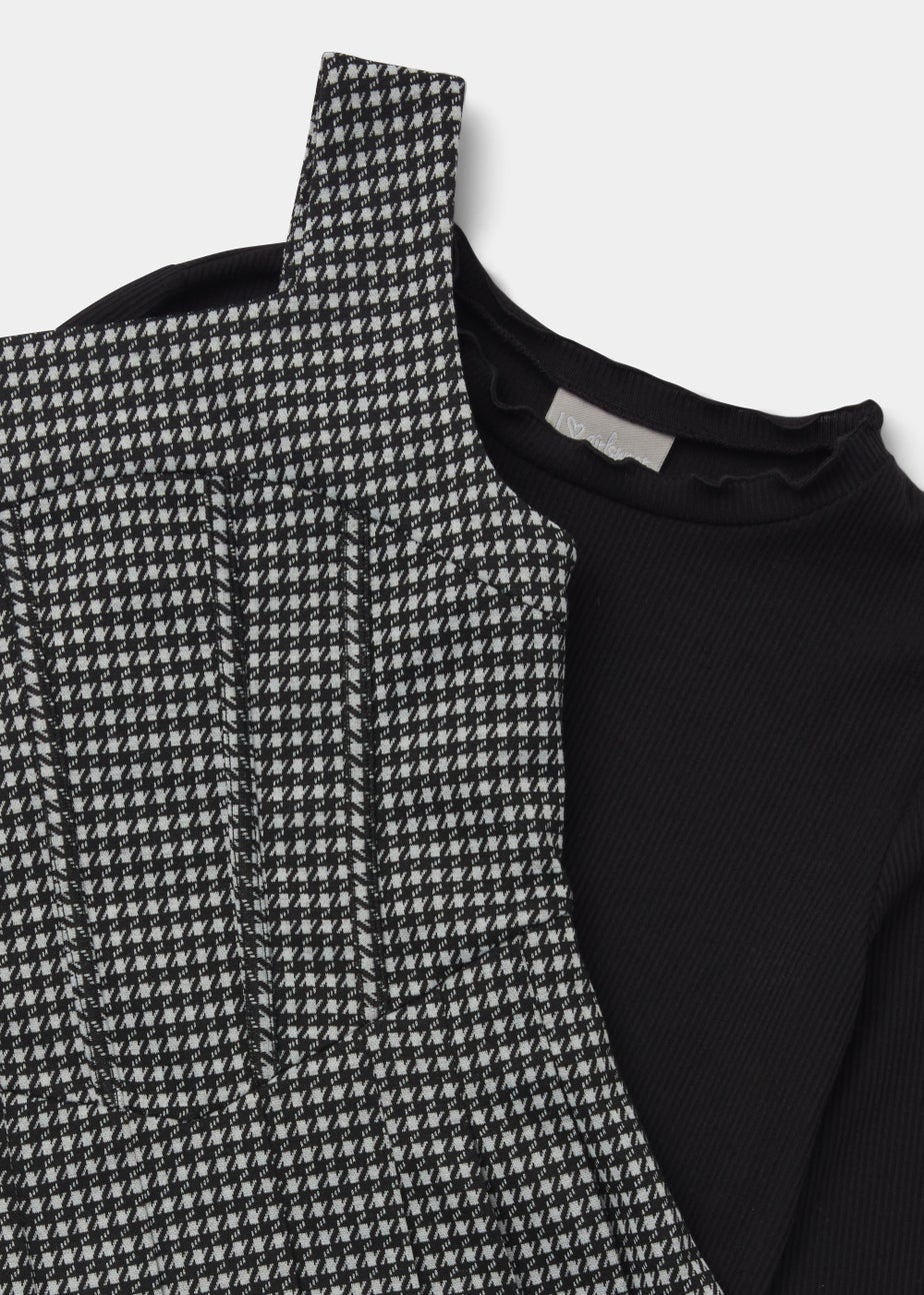 Girls Black Ponte Corset Dress & T-Shirt (4-13yrs)