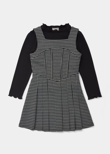 Girls Black Ponte Corset Dress & T-Shirt (4-13yrs)