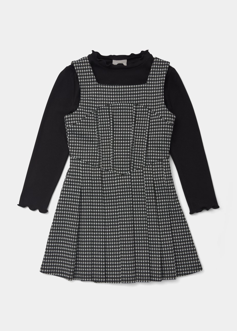 Girls Black Ponte Corset Dress & T-Shirt (4-13yrs)