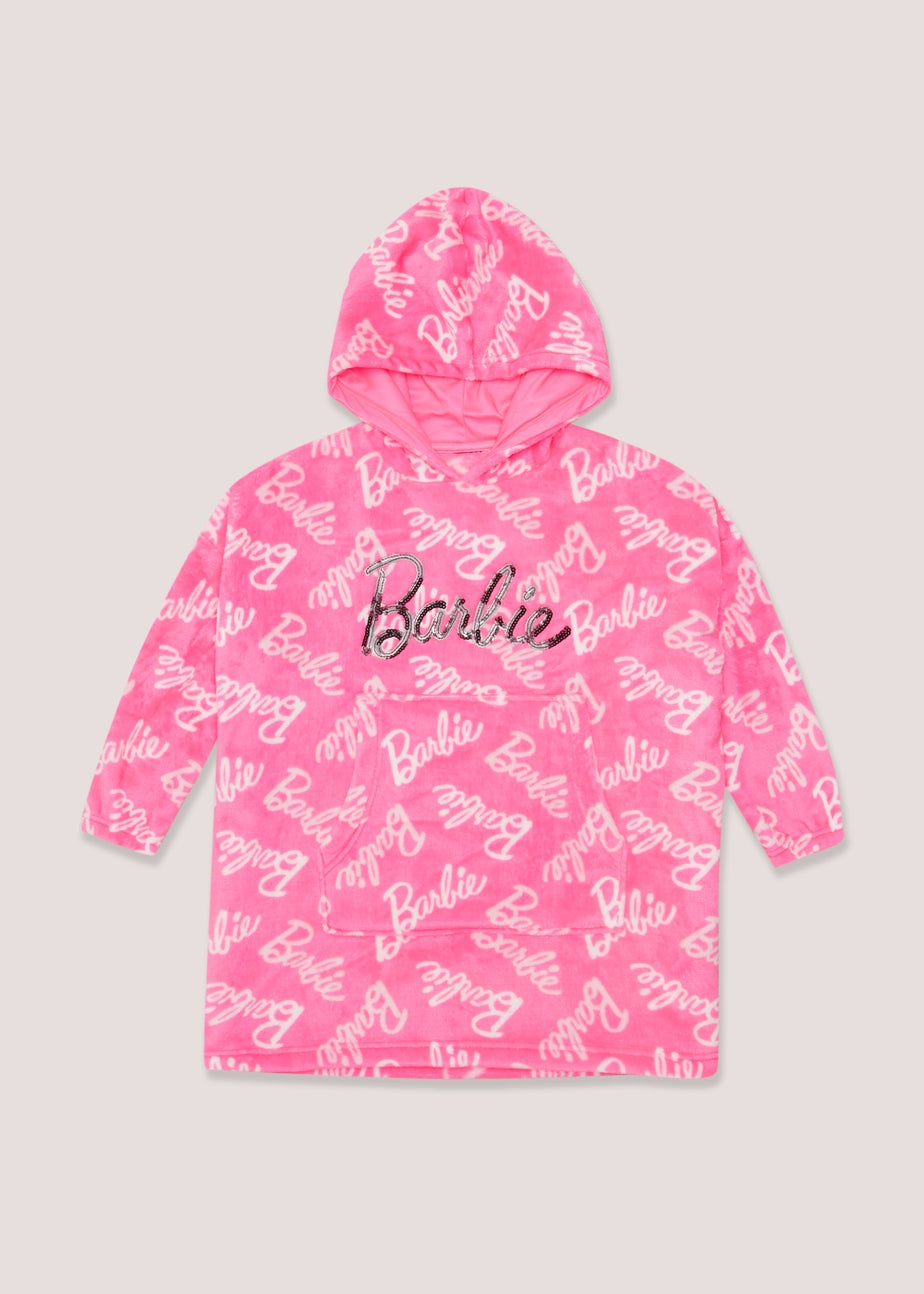 Kids Pink Barbie Print Snuggle Hoodie (4-13yrs)